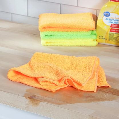 Multipurpose Microfiber Household Cleaning Cloth & Wipe, Multicolor, 12 Count